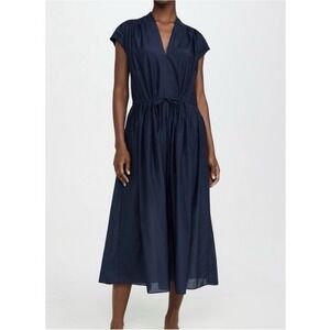 AYR Deep Blue Gathered Midi Dress